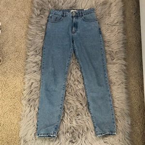light wash authentic denim mom jeans